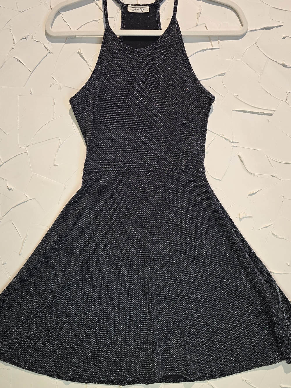 Sparkle Halter Fit & Flare Dress - Black